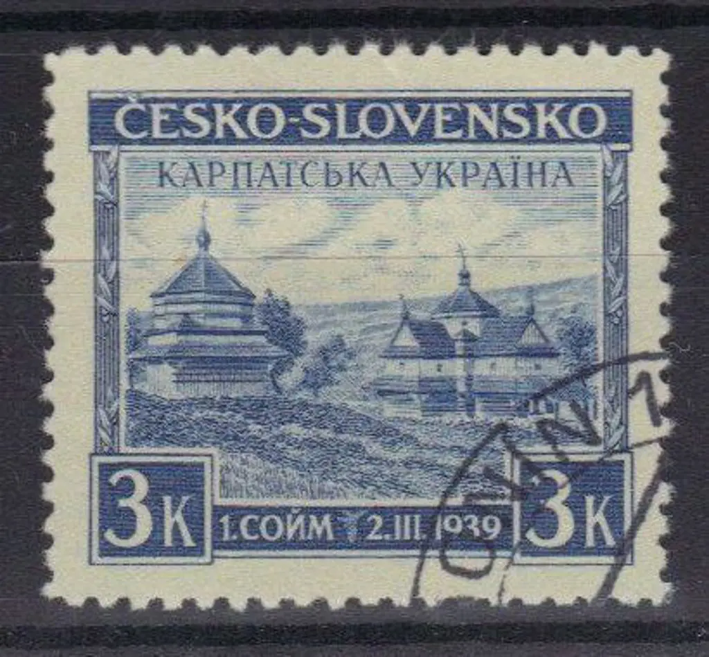 Czechoslovakia-Carpatho- Ukraine 1939 3k  blue. ... Image 1++