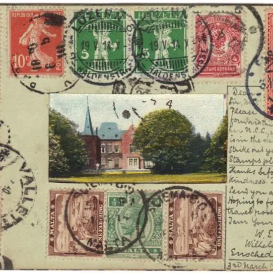Europe 1914 "Travel" Postcard amazingly posted 8 ...