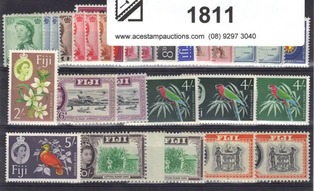 Fiji 1959/63 QEII script & 1962/67 block wmk ... Image 1++