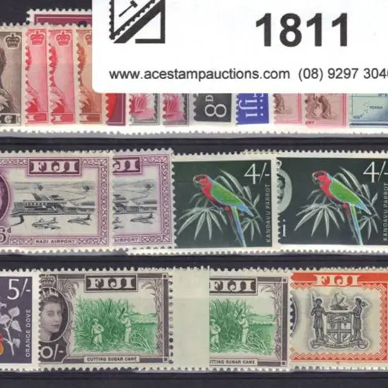 Fiji 1959/63 QEII script & 1962/67 block wmk ...