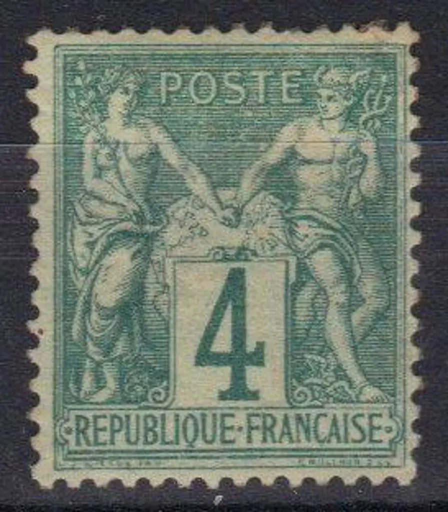 France 1876/85 4¢ green Peace & Commerce Type I. ... Image 1++