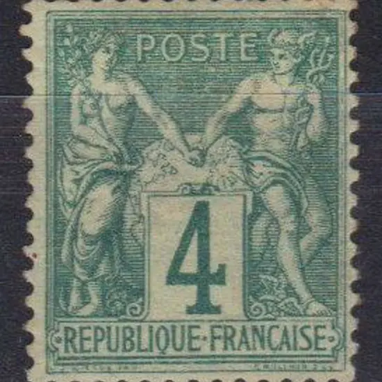 France 1876/85 4¢ green Peace & Commerce Type I. ...