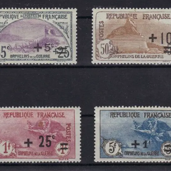 France 1922 War Orphans surcharges to "+5c on 35 + ...