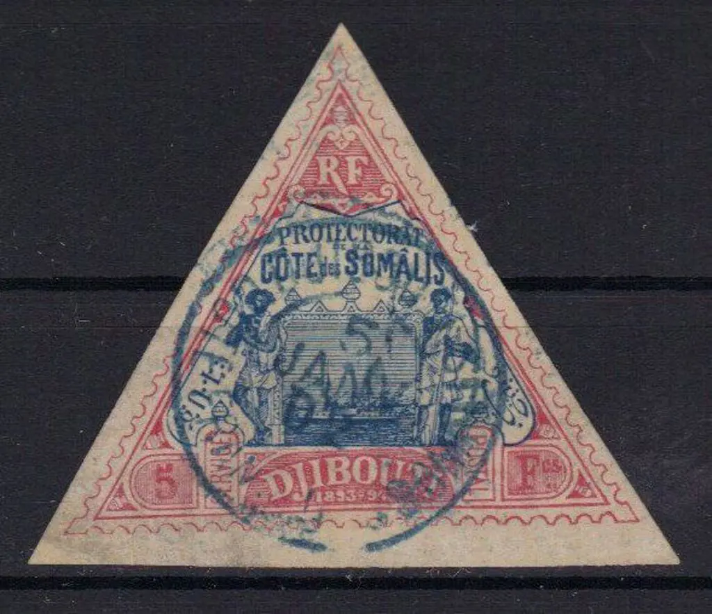 French Somali Coast 1894/1904 5f blue & rose with ... Image 1++
