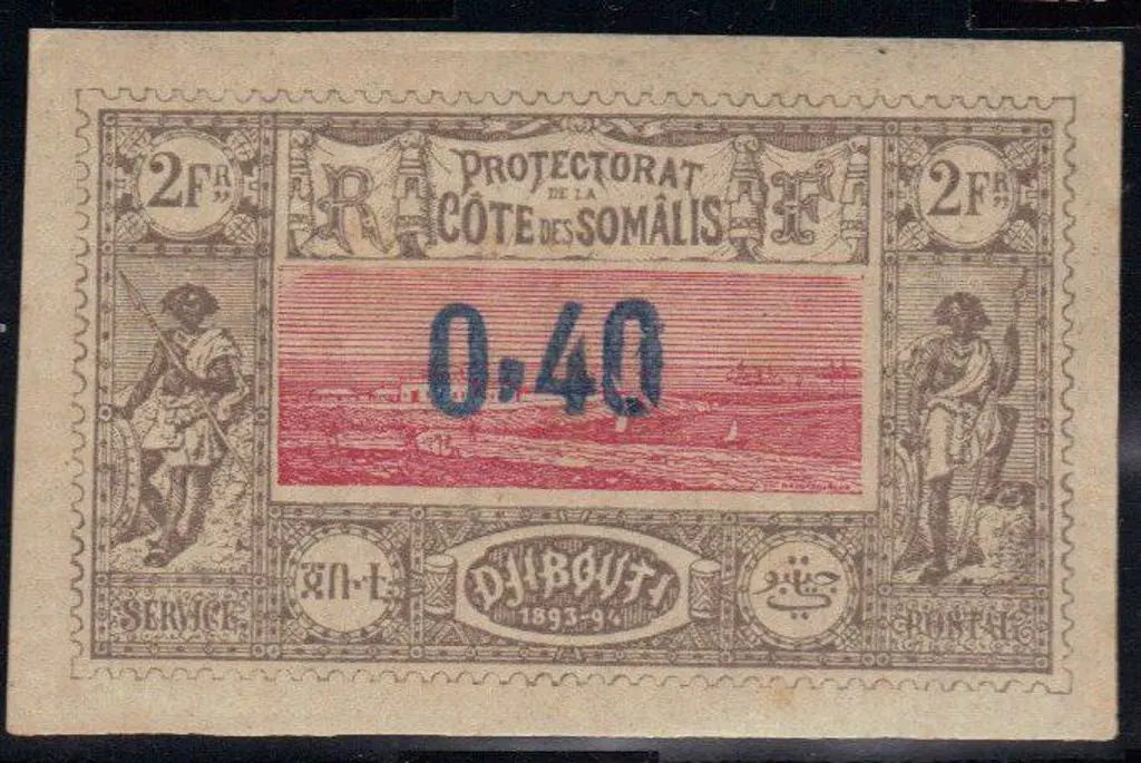 French Somali Coast 1902 "0.40" surcharge on 2f ... Image 1++