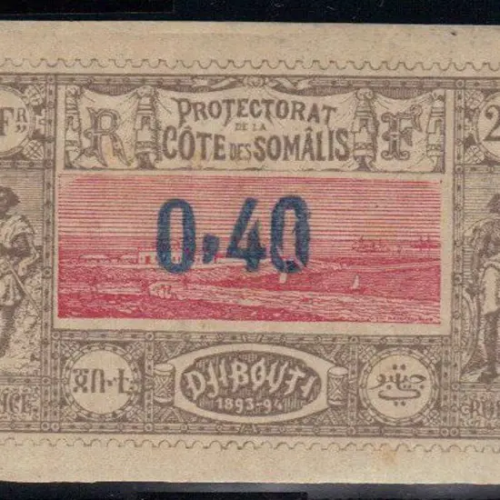French Somali Coast 1902 "0.40" surcharge on 2f ...