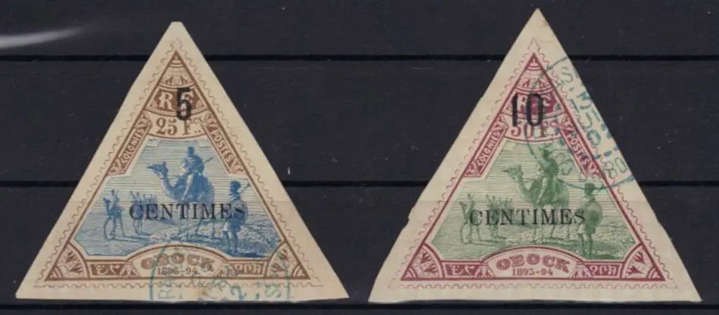 French Somali Coast 1902 5 & 10 CENTIMES ... Image 1++