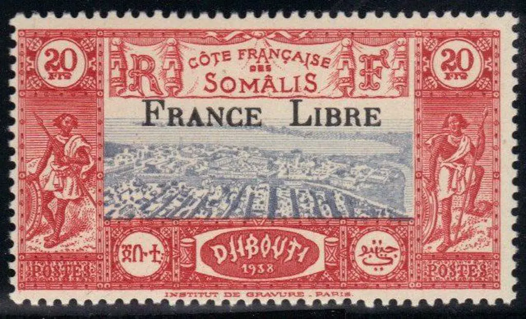 French Somali Coast 1942 "France Libre" ovpts. MUH ... Image 1++