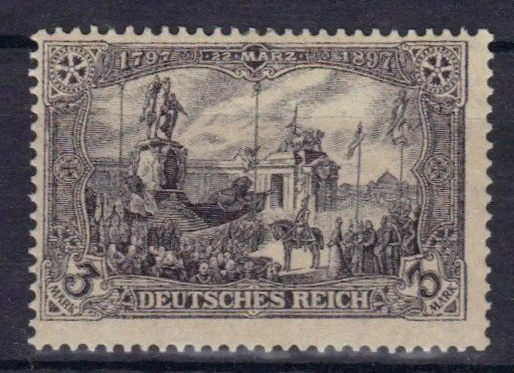 Germany 1902 3mk "Deutsches Reich" no wmk. 26 x 17 ... Image 1++