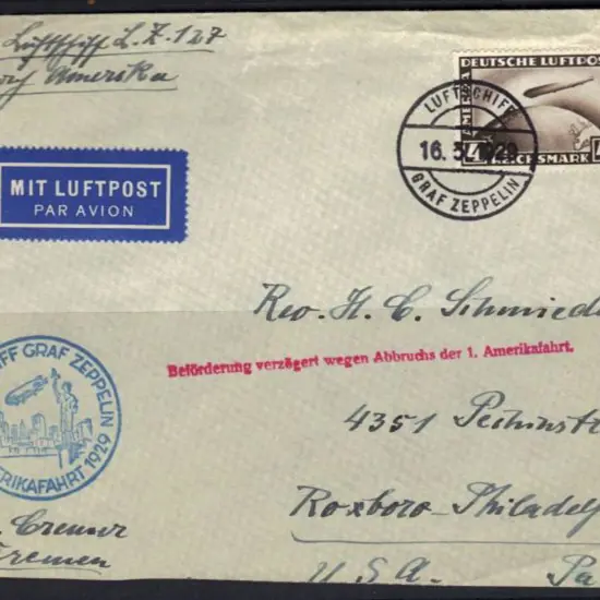 Germany 1929 (16th May) Zeppelin First Flight ...