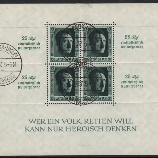 Germany 1937 (3rd Sept) Nuremburg Congress CTO ...