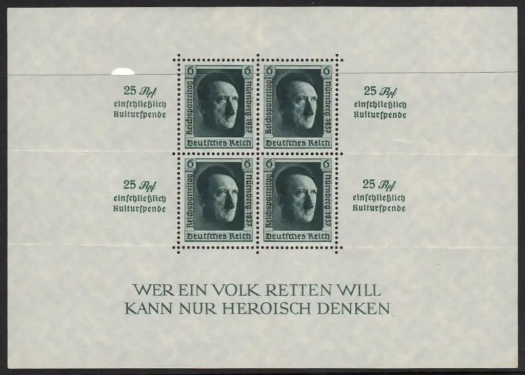 Germany 1937 Nuremburg Congress M/S. Fresh MUH. SG ... Image 1++