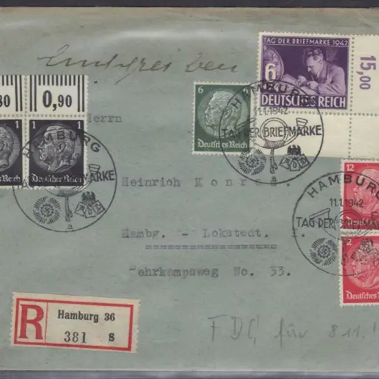 Germany 1939 & 1942 "Stamp Day" special cachets on ...