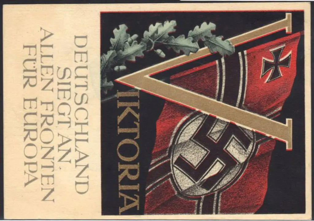 Germany 1942 handcoloured propaganda postcard ... Image 1++