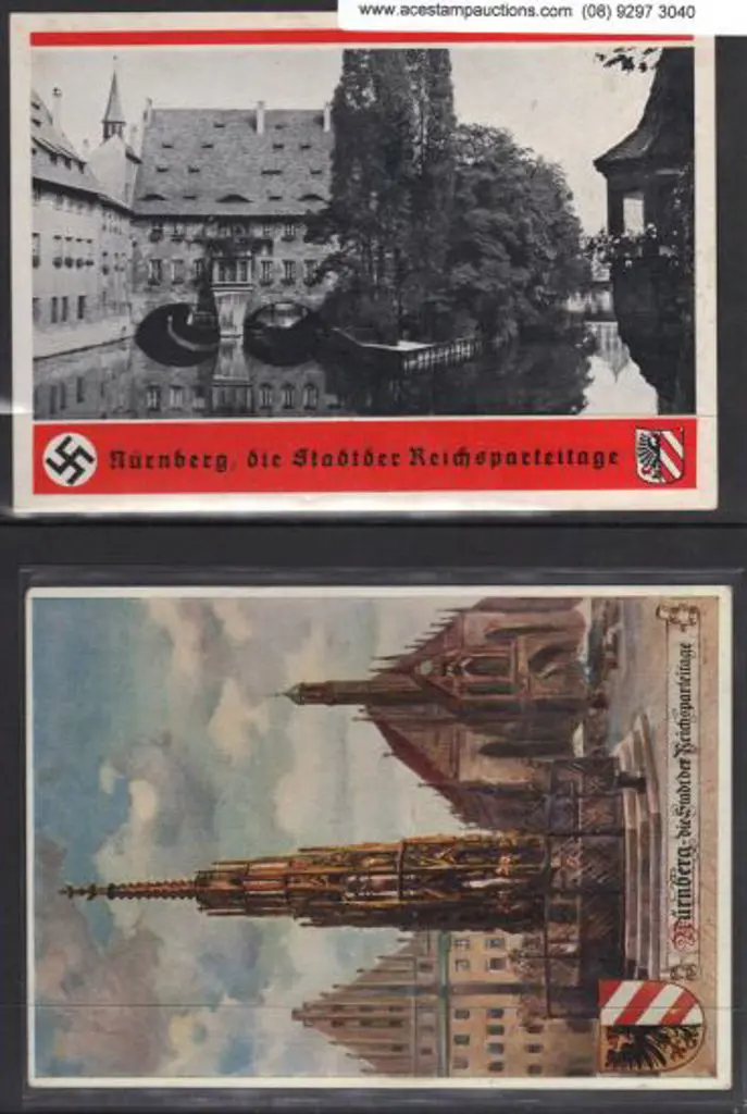 Germany - Third Reich 1938 6pf + 19pf green on ... Image 1++