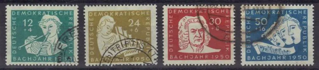 Germany - East 1950 Bach Tercentenary set postally ... Image 1++