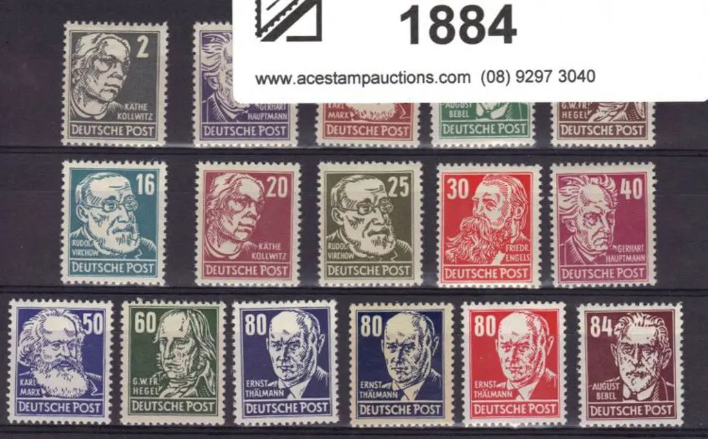 Germany - East 1952/3 Famous Men (DDR & Posthorn ... Image 1++