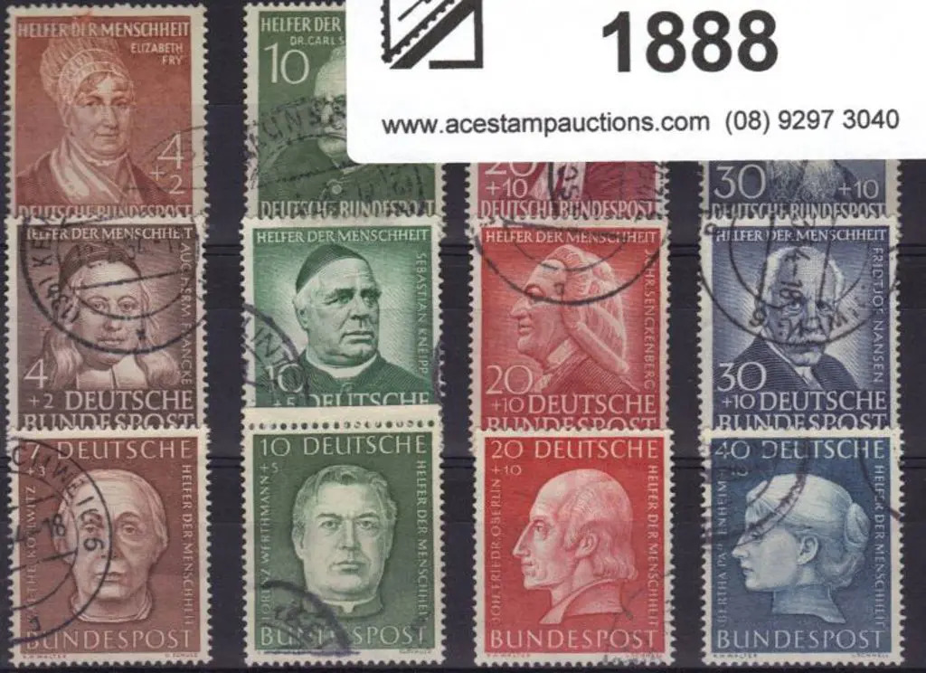 Germany-West 1952-1954 Relief Fund sets F/U. Mi. ... Image 1++