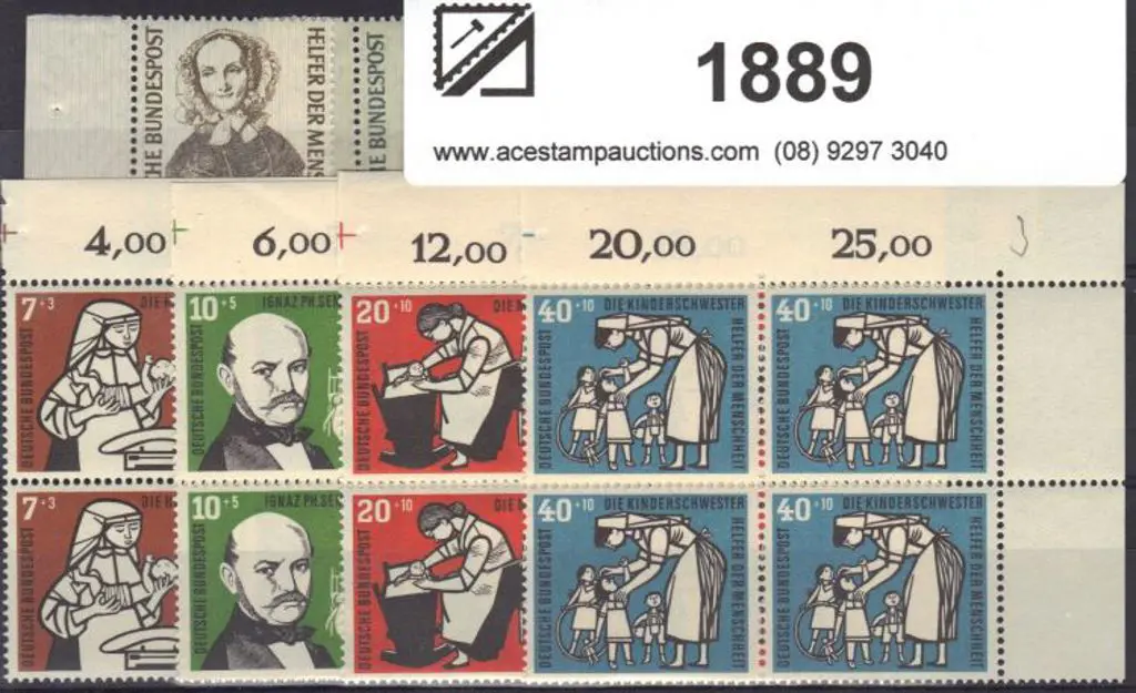 Germany-West 1955 & 1956 Relief Fund MUH sets with ... Image 1++