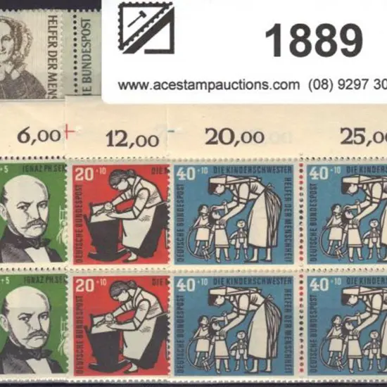 Germany-West 1955 & 1956 Relief Fund MUH sets with ...