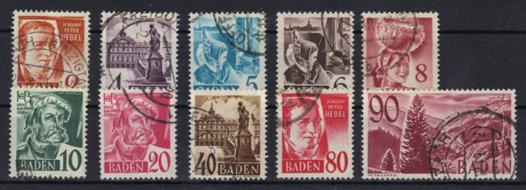 Germany-Baden 1948 Currency Reform (no "pf") set ... Image 1++