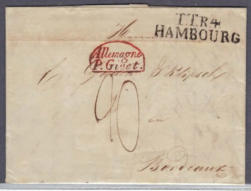 Germany - Hamburg 1836 entire franked ... Image 1++