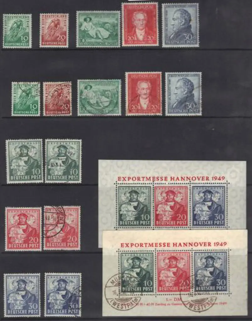 Germany-Allied Zone 1949 Hannover Fair M/S MUH & ... Image 1++
