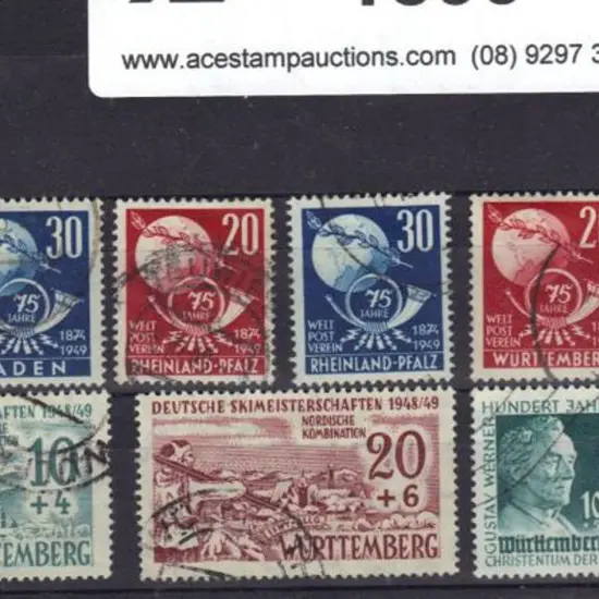 Germany-French Zone 1949 issues of Baden ...