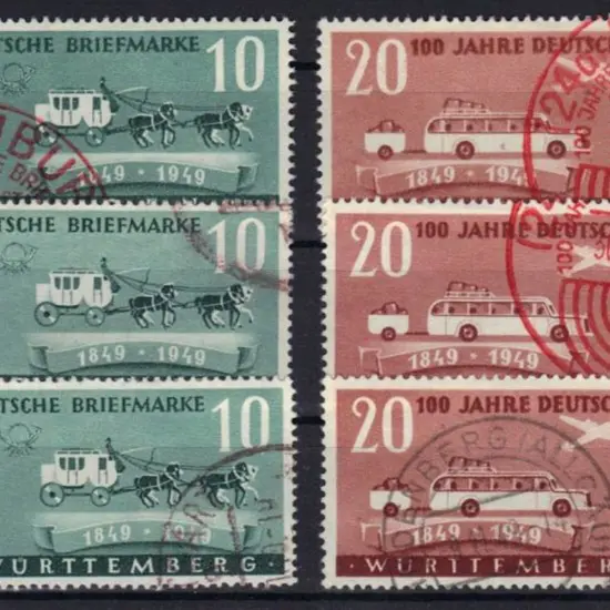 Germany-French Zone 1949 Stamp Centenary issues ...