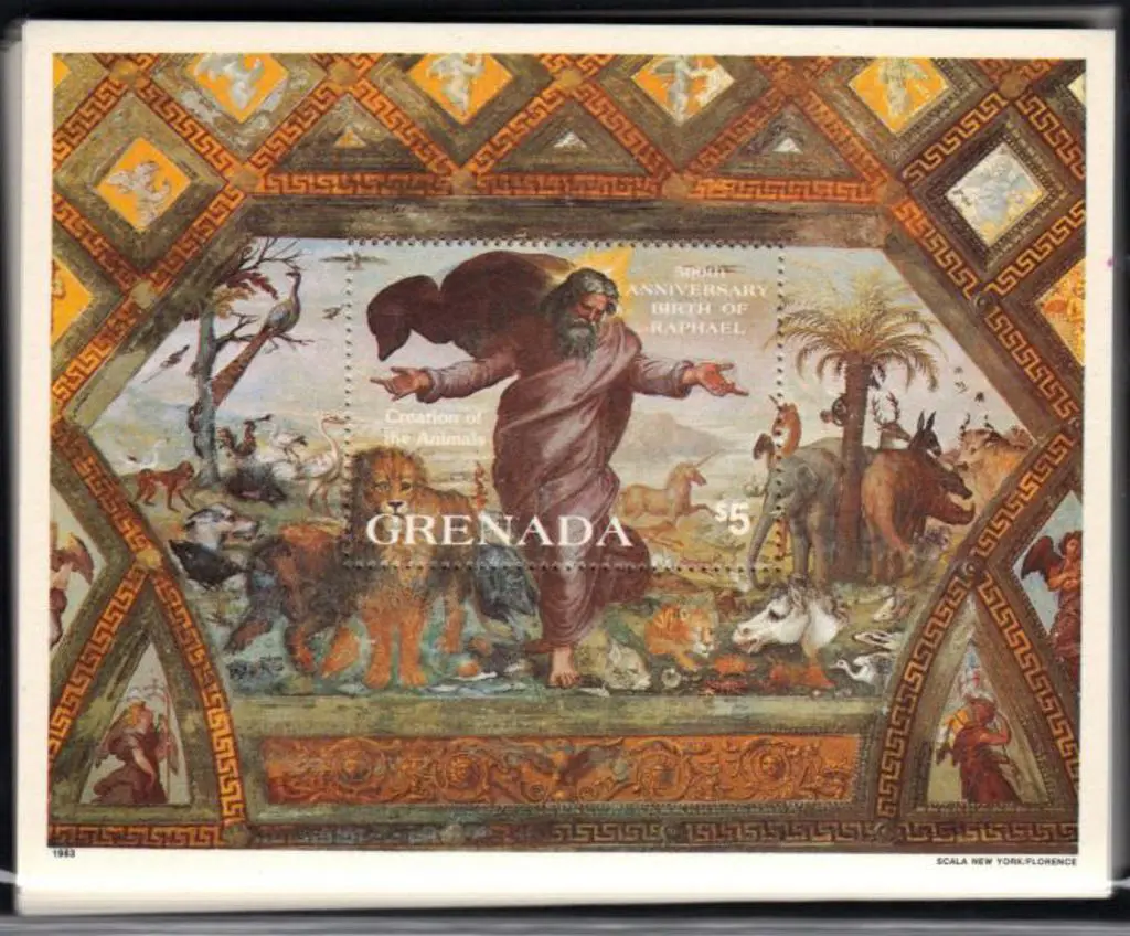 Greece 1983 $5 Creation of the Animals/ Raphael ... Image 1++
