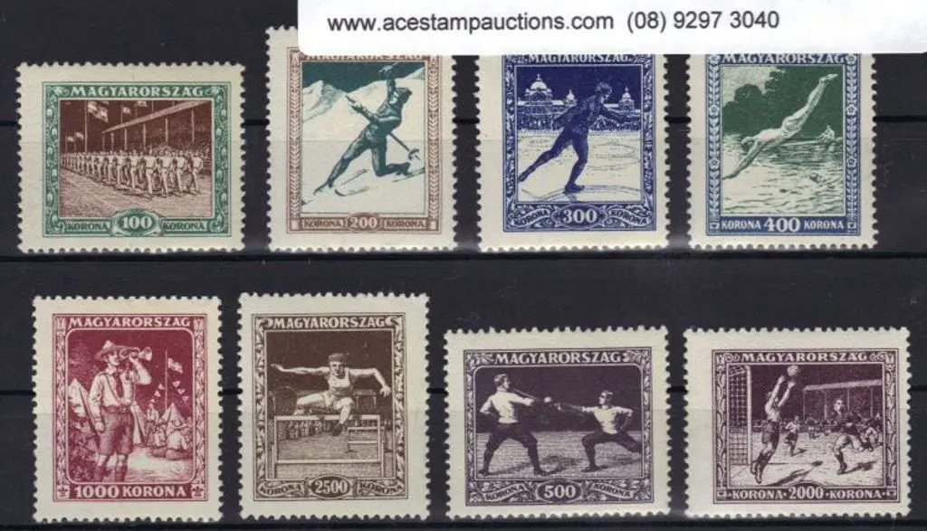 Hungary 1925 Sports Association set of 8. Fresh ... Image 1++