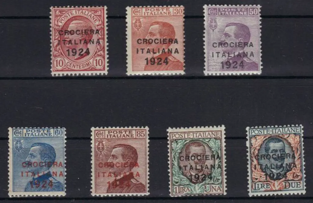 Italy 1924 "Crociera Italiana 1924" ovpts set. MLH ... Image 1++