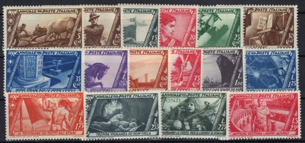 Italy 1932 "March on Rome" postage set of 16. MUH, ... Image 1++