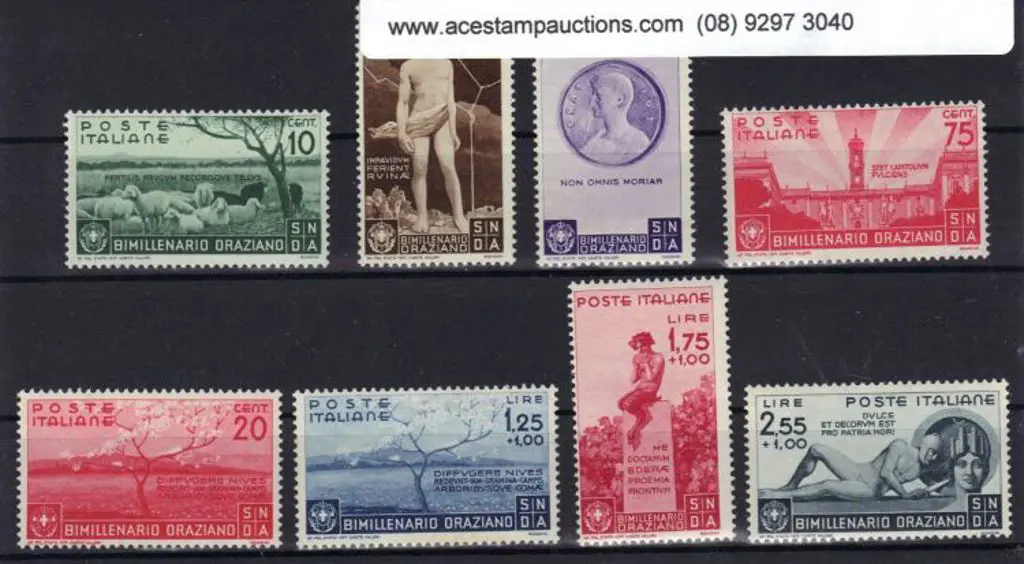 Italy 1936 Bimillenary of Horace set of 8. MUH ... Image 1++