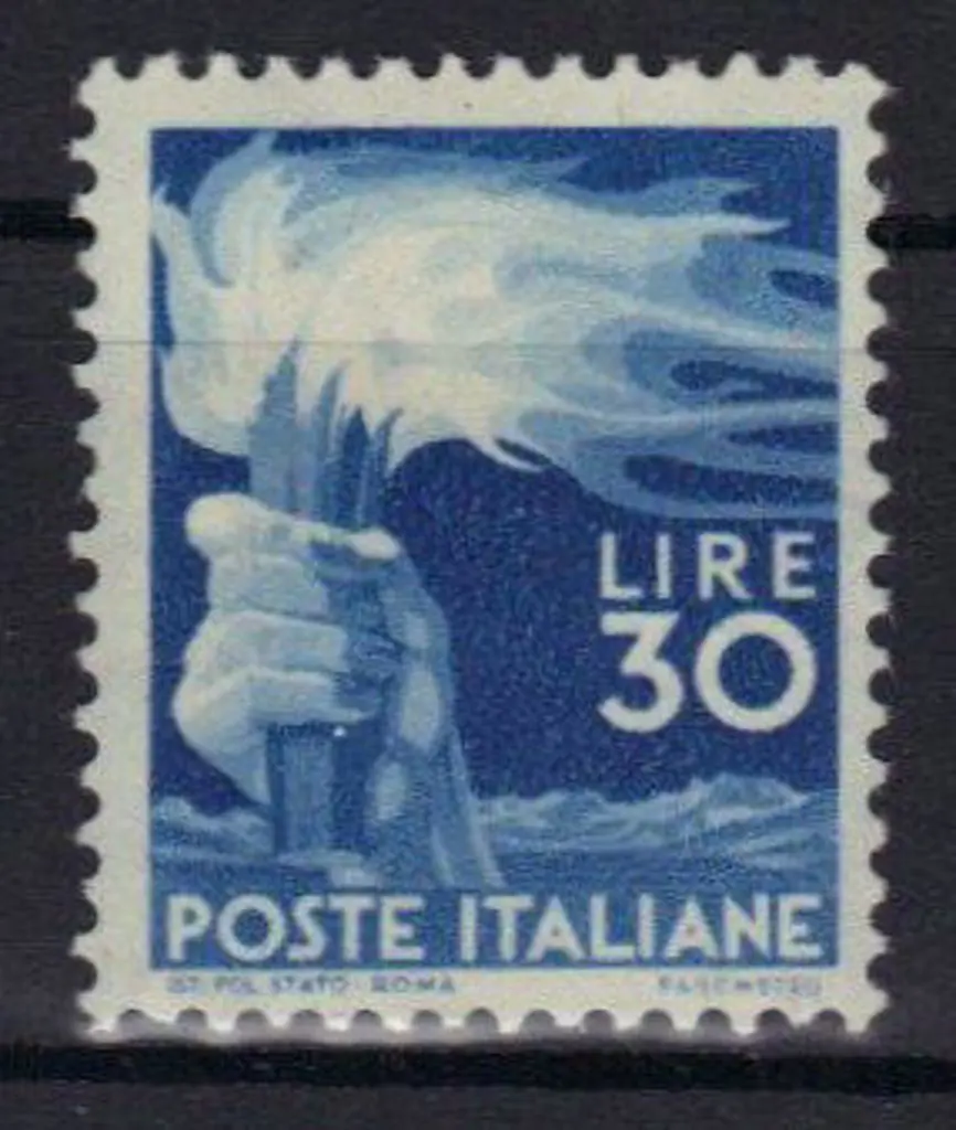 Italy 1945/48 30 Lire blue MLH. SG 667 Cat. £500 ... Image 1++