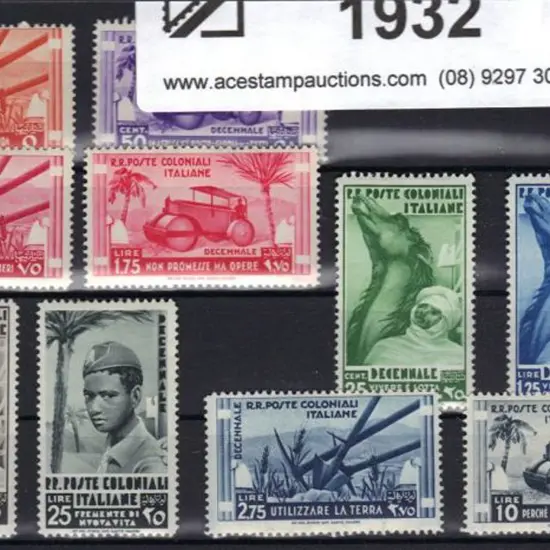 Italian Colonies 1933 10th Anniversary of Fascist ...