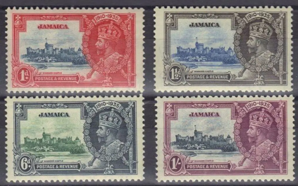 Jamaica 1935 Silver jubilee set of with 1/- value ... Image 1++