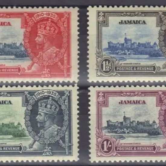 Jamaica 1935 Silver jubilee set of with 1/- value ...