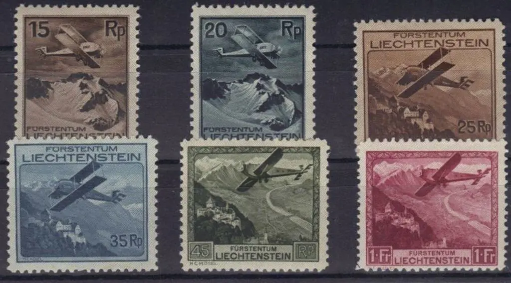 Liechtenstein 1930 Air set of 6 to 1f. MLH but ... Image 1++