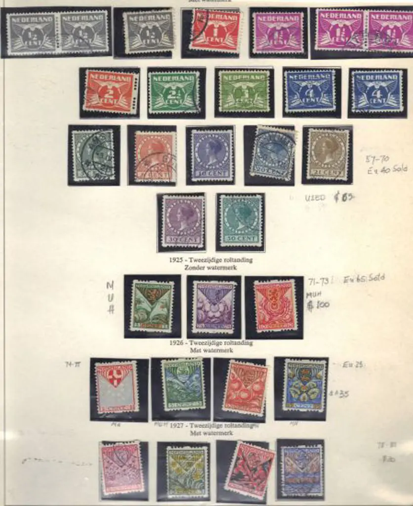 Netherlands 1925/30 Interrupted perfs "4 corner" ... Image 1++