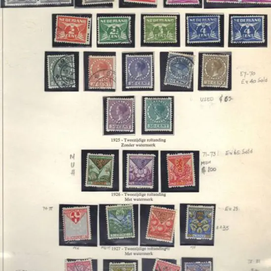 Netherlands 1925/30 Interrupted perfs "4 corner" ...