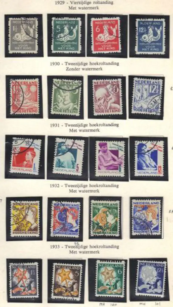Netherlands 1929/33 Interrupted perfs on all ... Image 1++