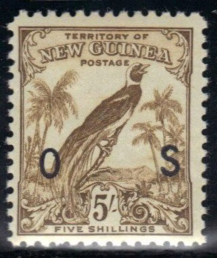 New Guinea 1932 undated birds ovptd "OS" complete ... Image 1++