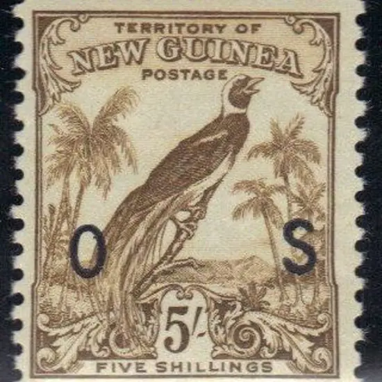New Guinea 1932 undated birds ovptd "OS" complete ...