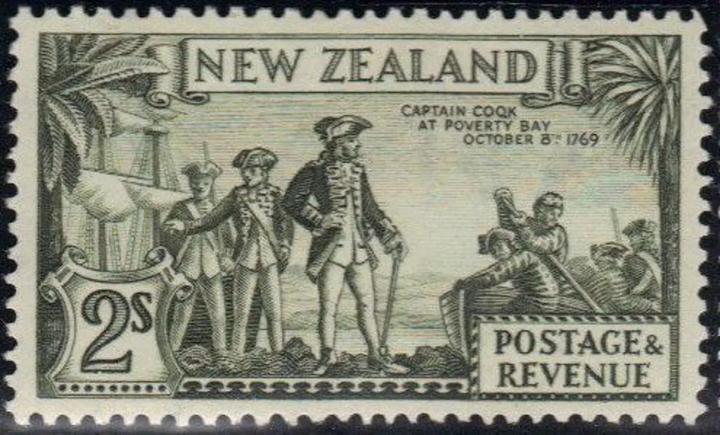 New Zealand 1936 2/- Cook perf. 13-14 x 13½ ... Image 1++
