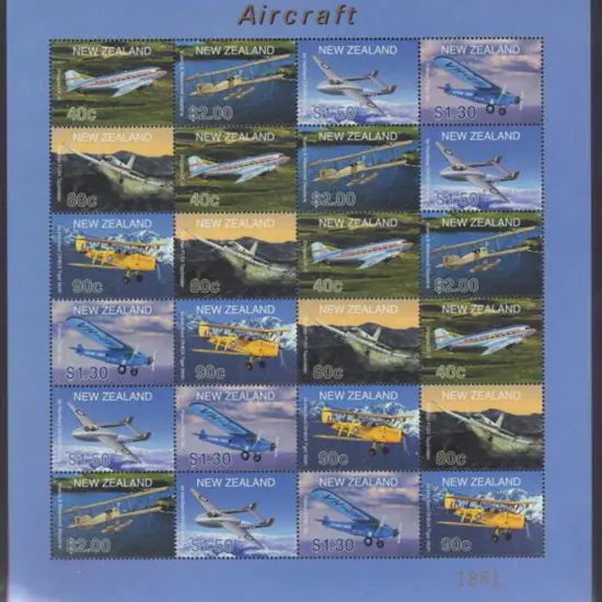 New Zealand 2001 Aircraft Limited Edition sheetlet ...