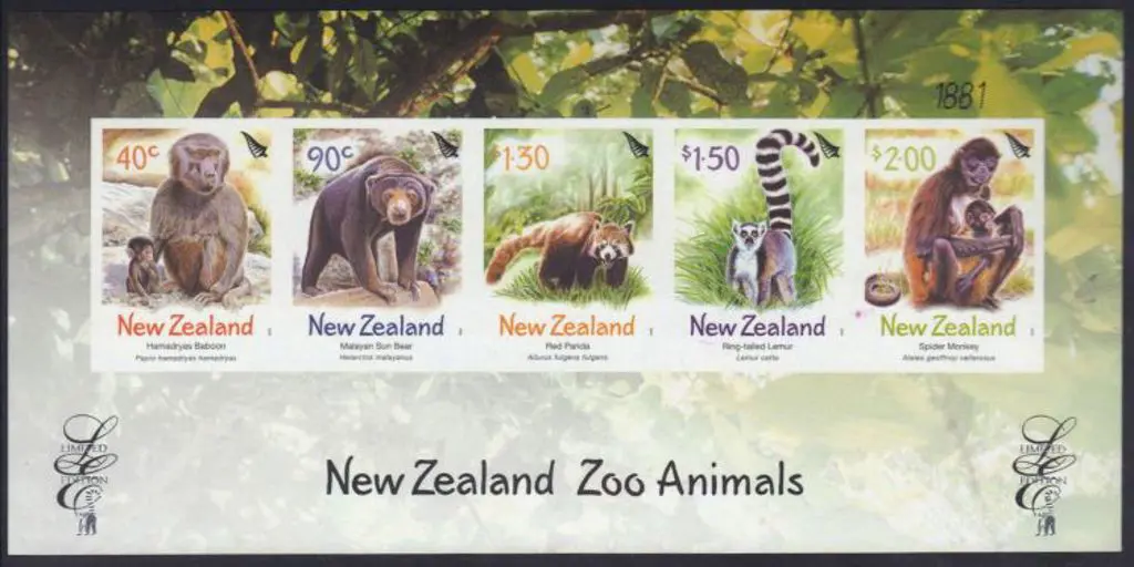 New Zealand 2004 Zoo Animals Imperforate Limited ... Image 1++