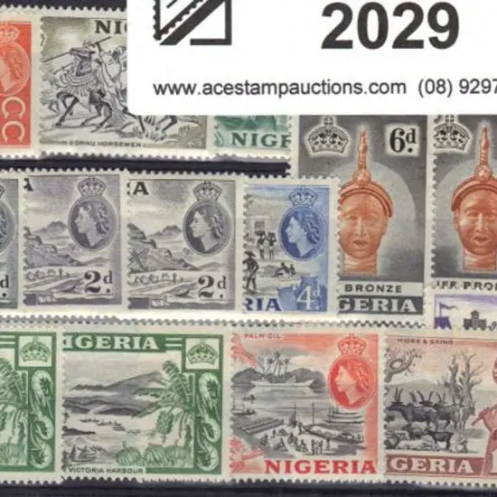 Nigeria 1953/58 QEII defins complete to £1 incl ...