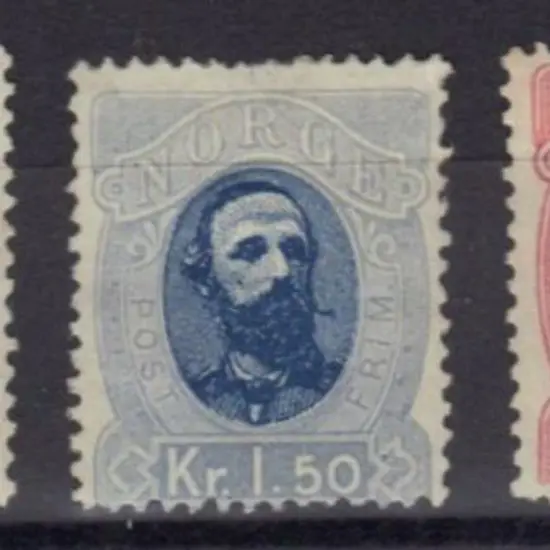 Norway 1878 1k, 1k50 & 2k King Oscar II. MLH with ...