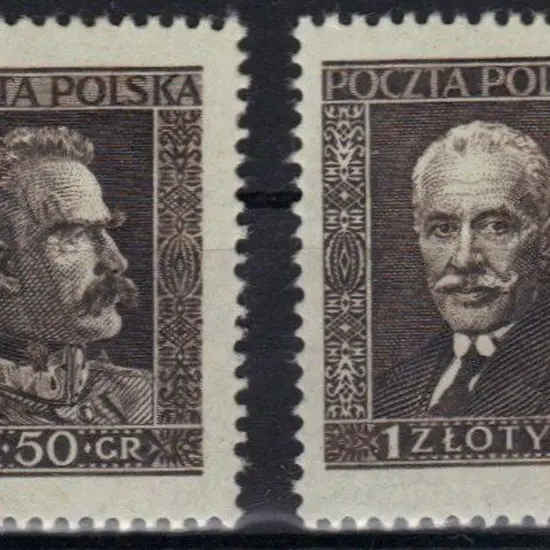 Poland 1928 50g & 1z sepia Exhibition MUH from ...